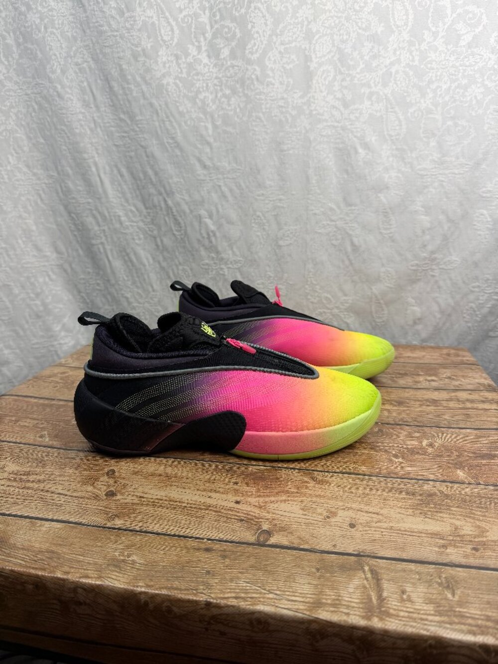 Adidas Men’s Basketball Shoes Pink Neon Yellow Black Athletic Sneakers Size 9.5